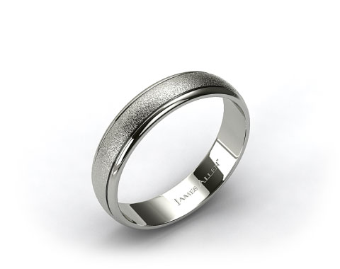 18k White Gold 6mm Hammered Comfort Fit Wedding Band